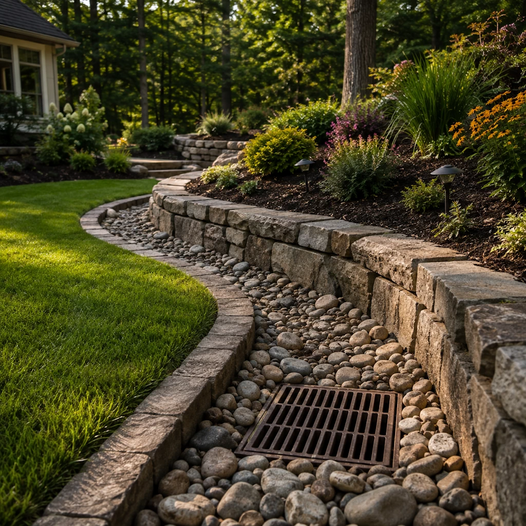 Drainage and grading project by Arroyo Landscaping
