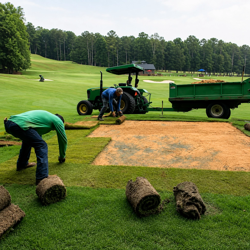 Golf course sod installation services in Georgia